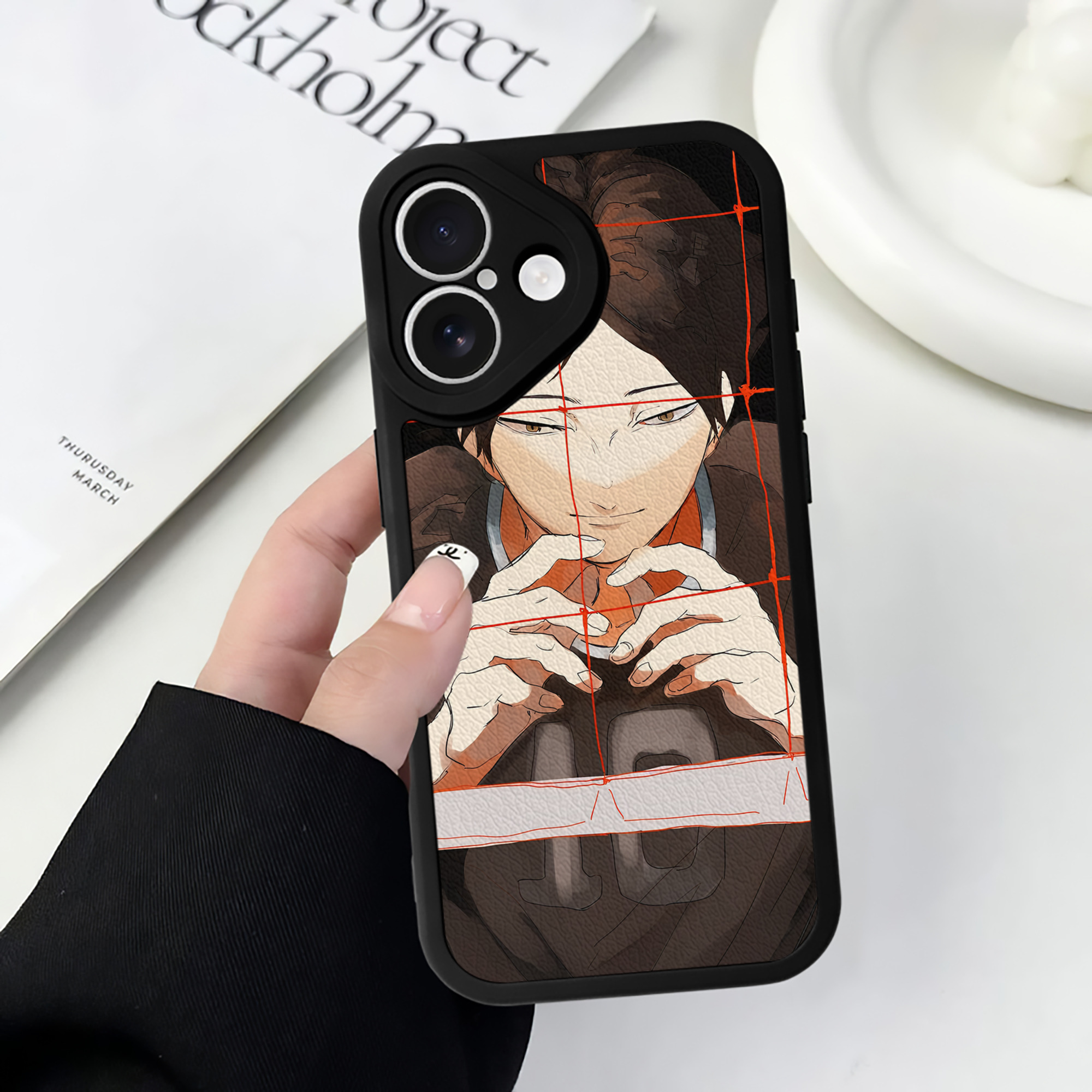 （画像用） ハイキュー!! Haikyu!! 【iPhone 16シリーズ対応】シリコンスマホケース（レザー調） 材質：シリコン